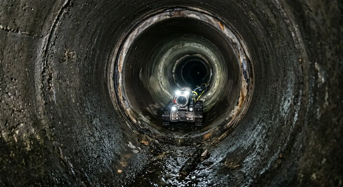 Robotic sewer camera inspecting pipe interior for Sewer Line Repair in St. John